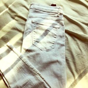Zara white light distress denim